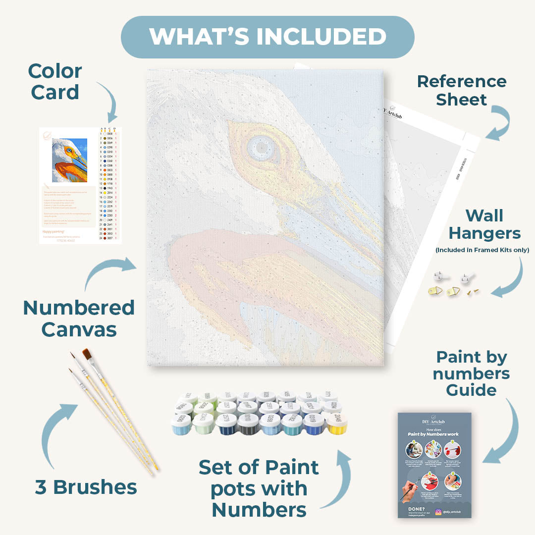Pelican Portrait | Paint by Numbers