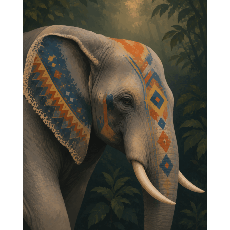 Tribal Elephant | Paint by Numbers