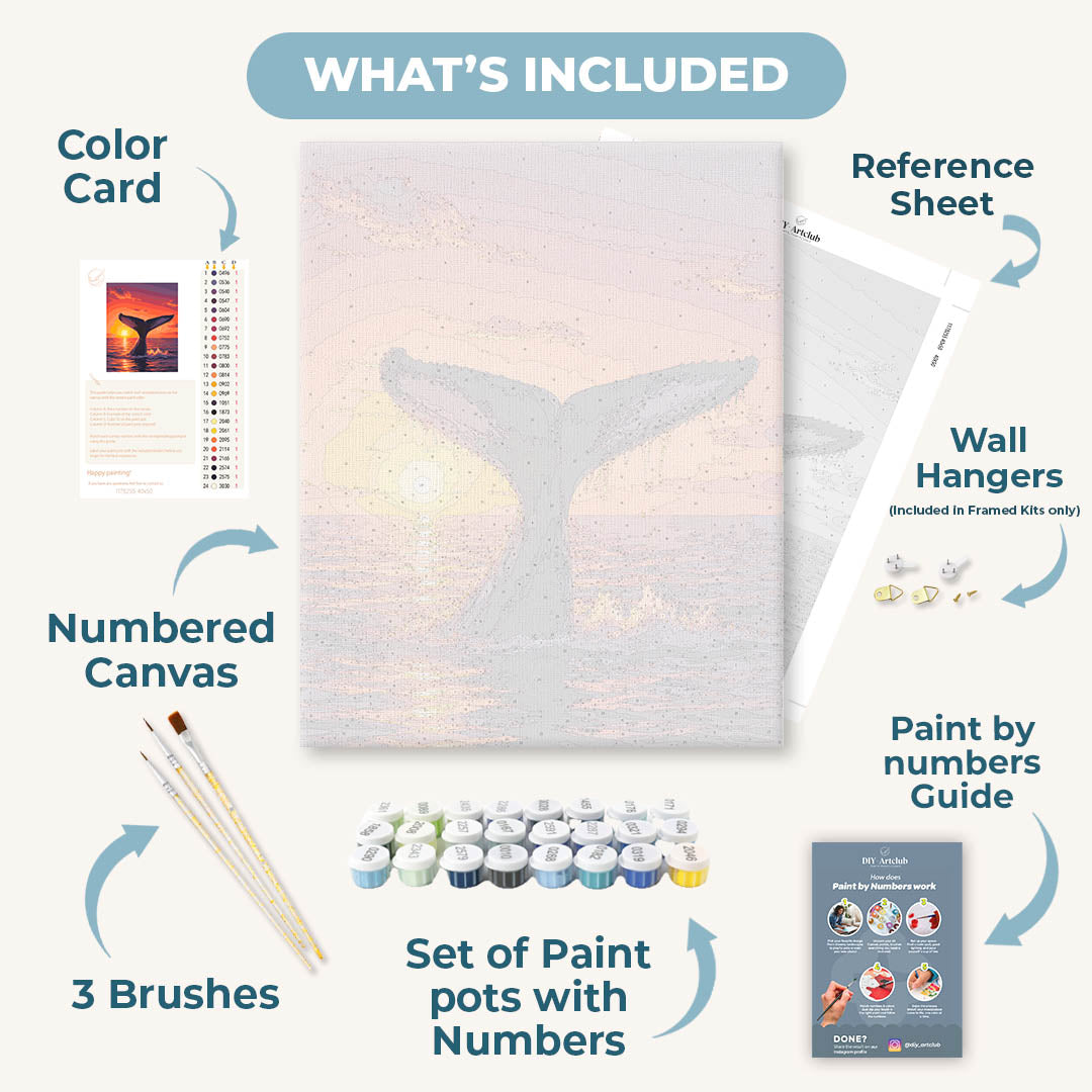 Whale Tail Sunset | Paint by Numbers