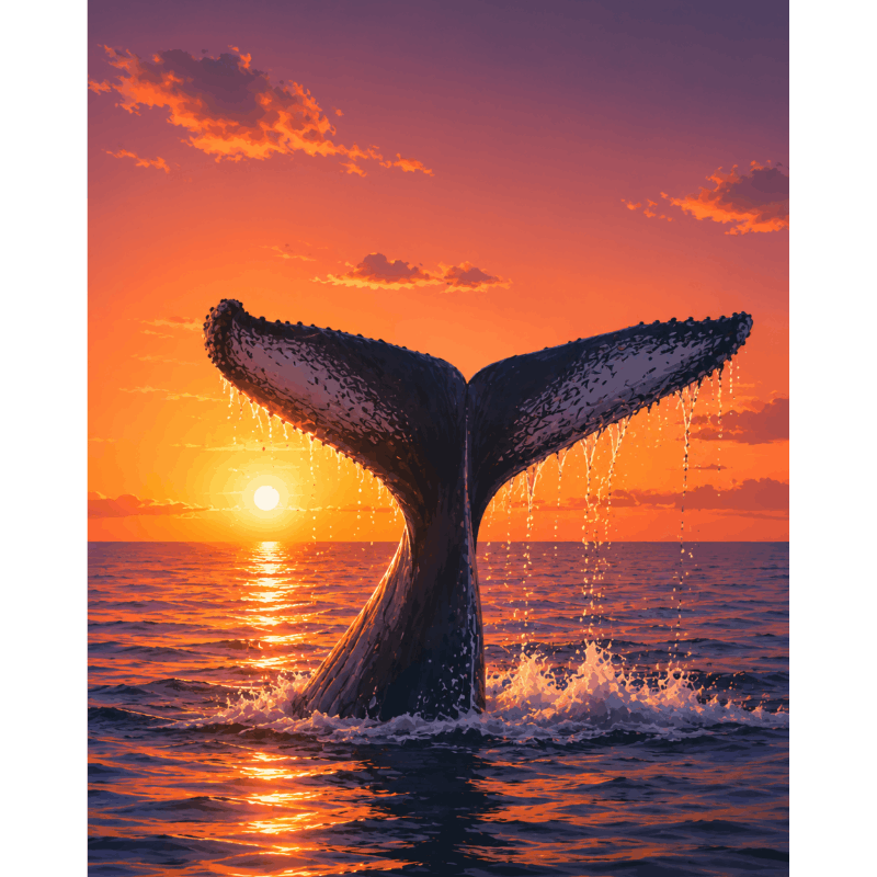 Whale Tail Sunset | Paint by Numbers