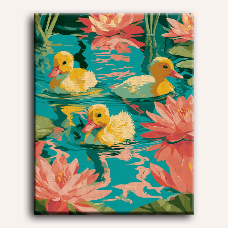 3 Mini Paintings | Yellow Ducklings Set