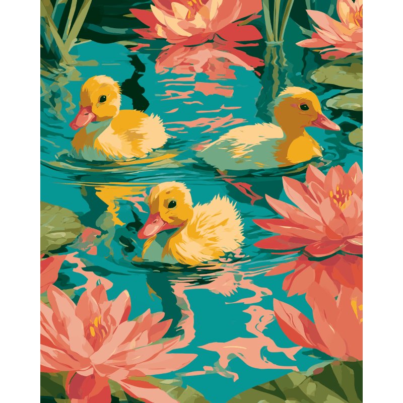 3 Mini Paintings | Yellow Ducklings Set