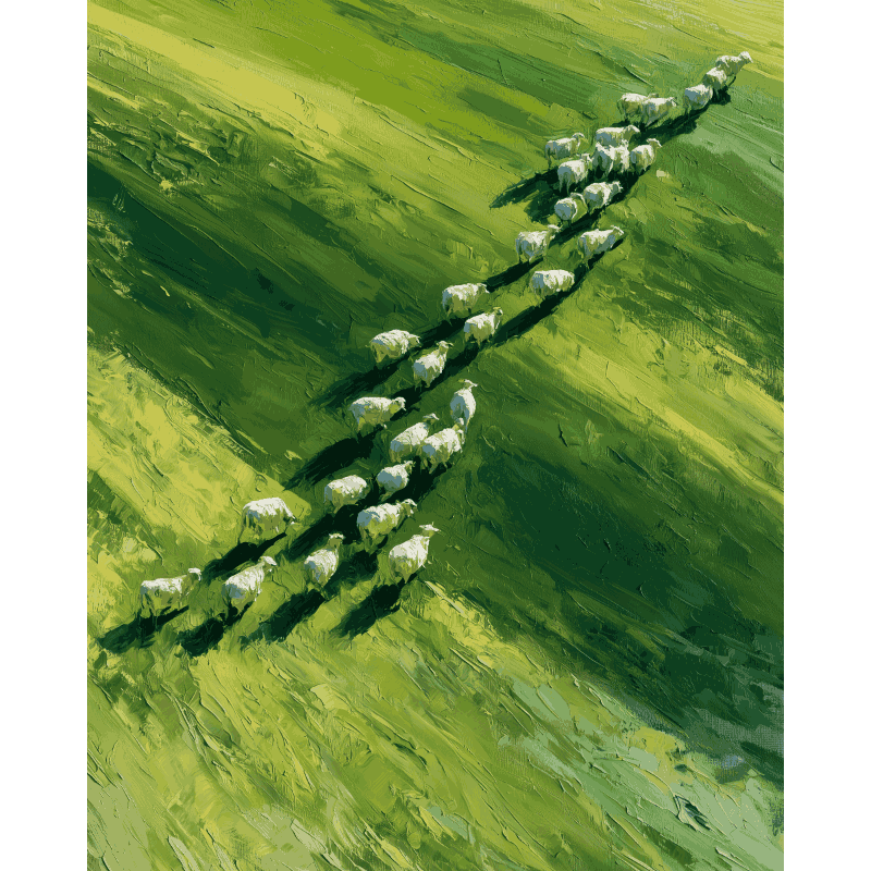 Herding Sheep | Paint by Numbers