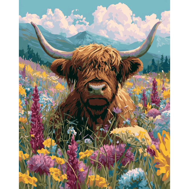 Highland in Bloom | Paint by Numbers