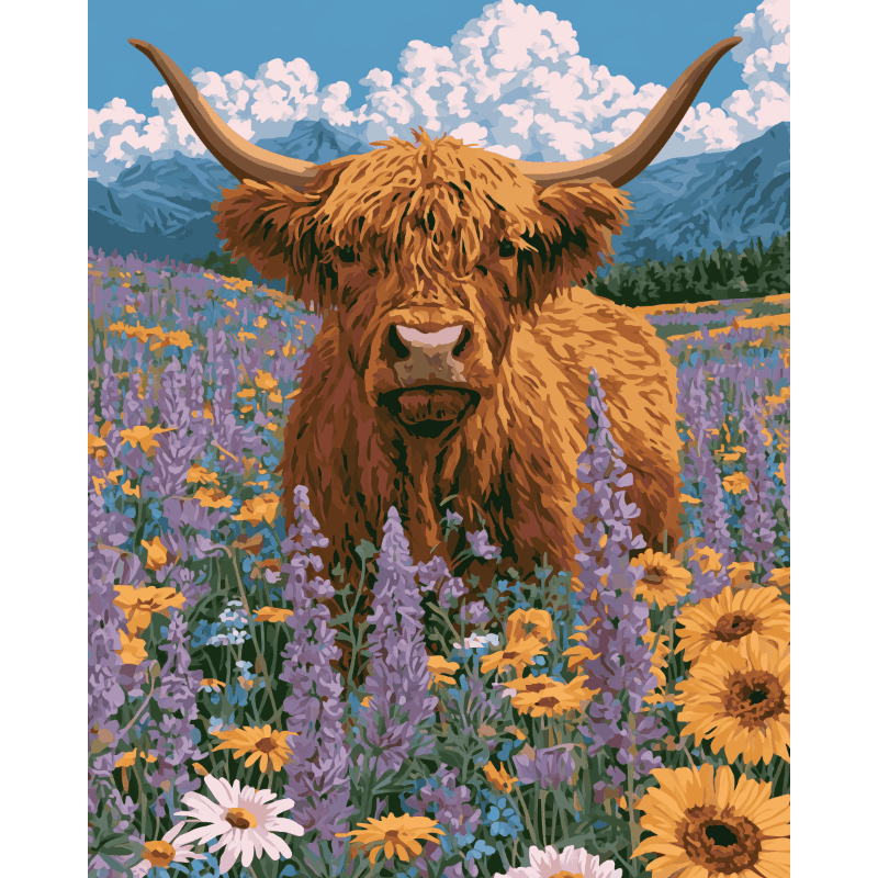 Wildflower Highland | Paint by Numbers