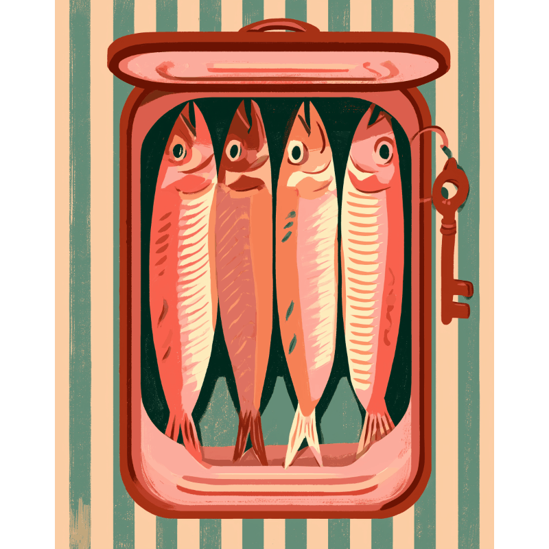 Pink Sardines | Paint by Numbers