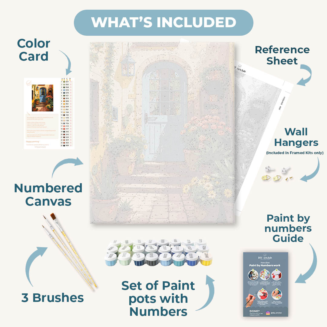 Courtyard in Bloom | Paint by Numbers
