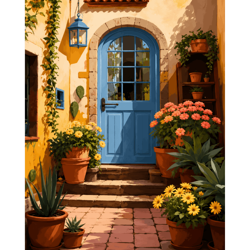 Courtyard in Bloom | Paint by Numbers