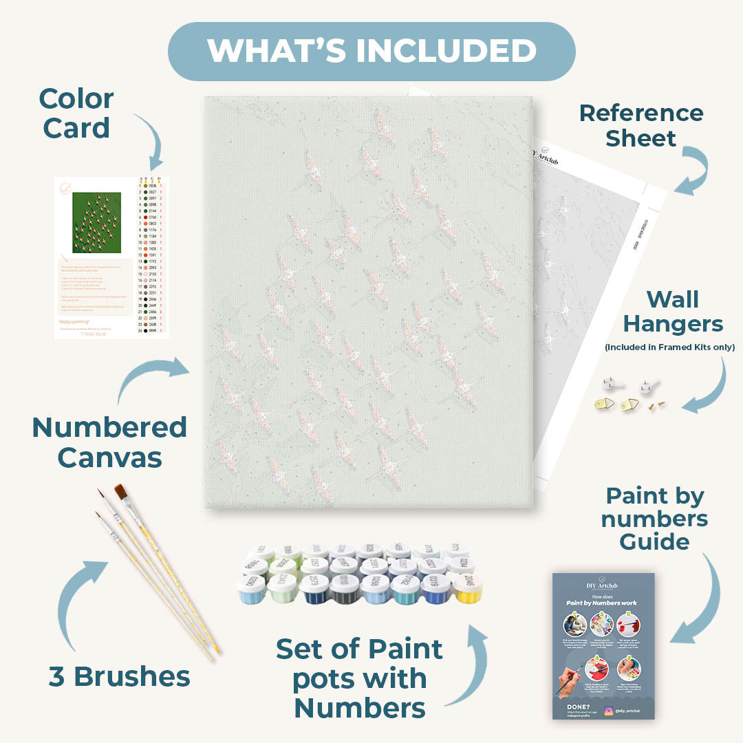 Flamingos From Above | Paint by Numbers