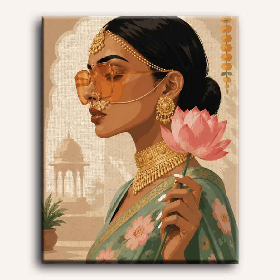 Lotus & Gold | Paint by Numbers