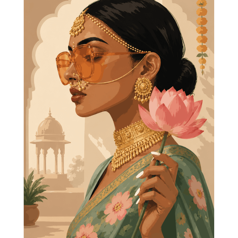Lotus & Gold | Paint by Numbers