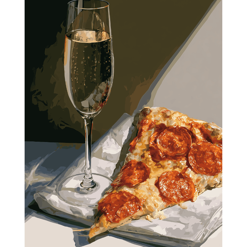 Champagne & Pizza | Paint by Numbers