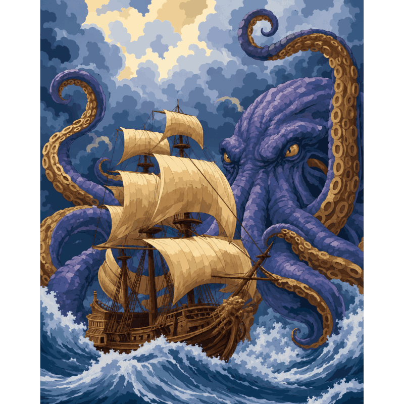 Kraken Storm | Paint by Numbers