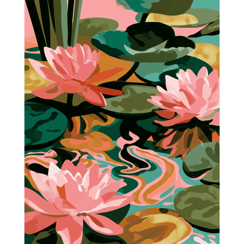 The Lotus Pond | Paint by Numbers