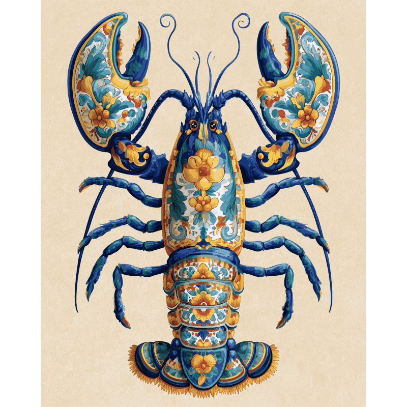 Italian Majolica Lobster | Paint by Numbers