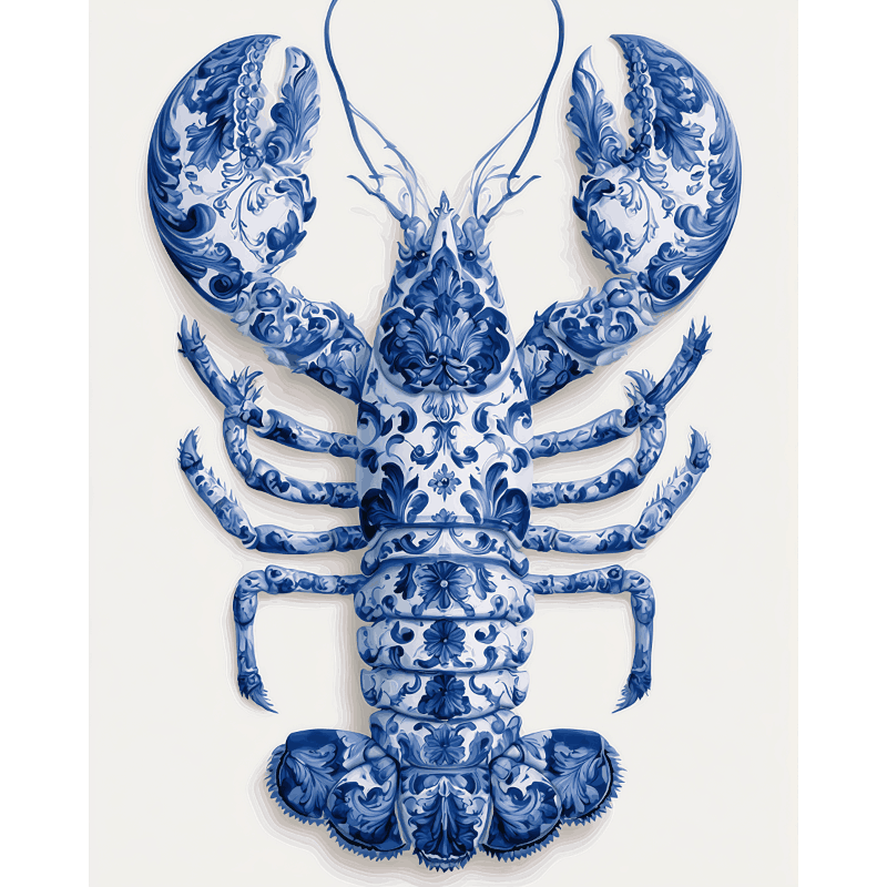 Portuguese Azulejo Lobster | Paint by Numbers