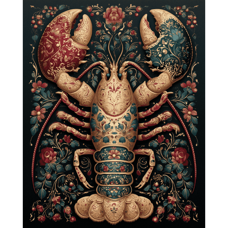 Russian Lacquer Lobster | Paint by Numbers