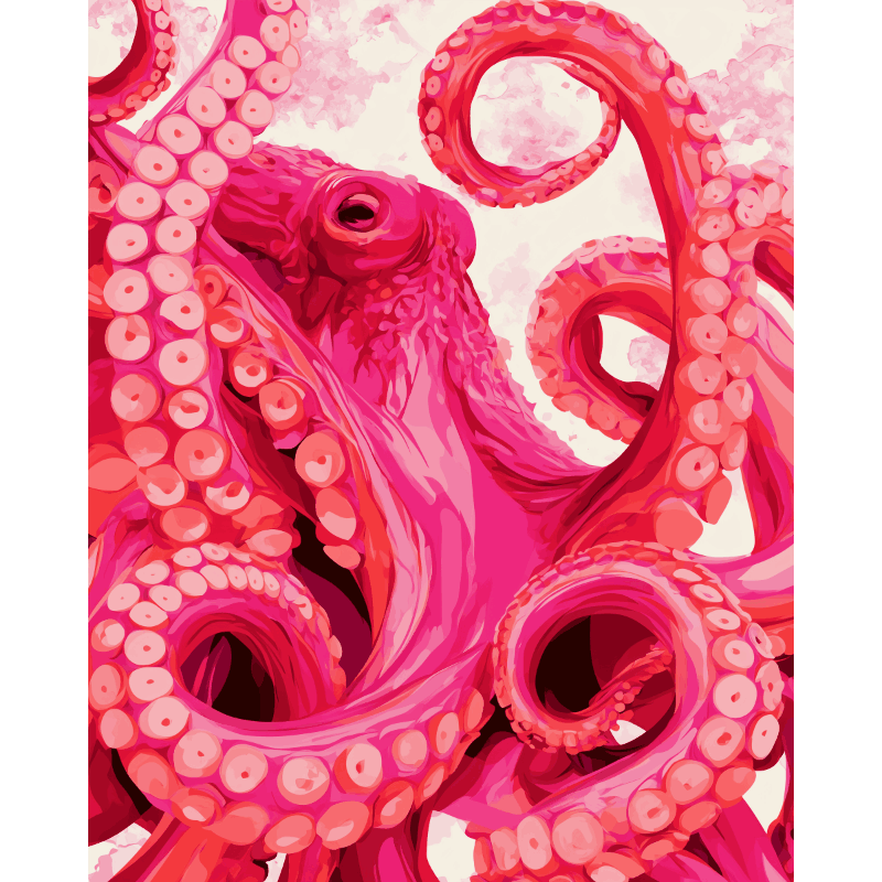 The Pink Kraken | Paint by Numbers