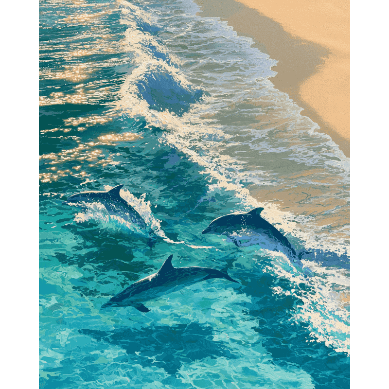 Where Dolphins Dance | Paint by Numbers
