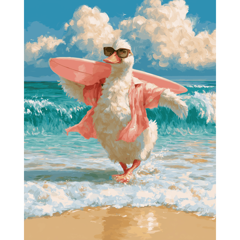 The Surfing Duck | Paint by Numbers
