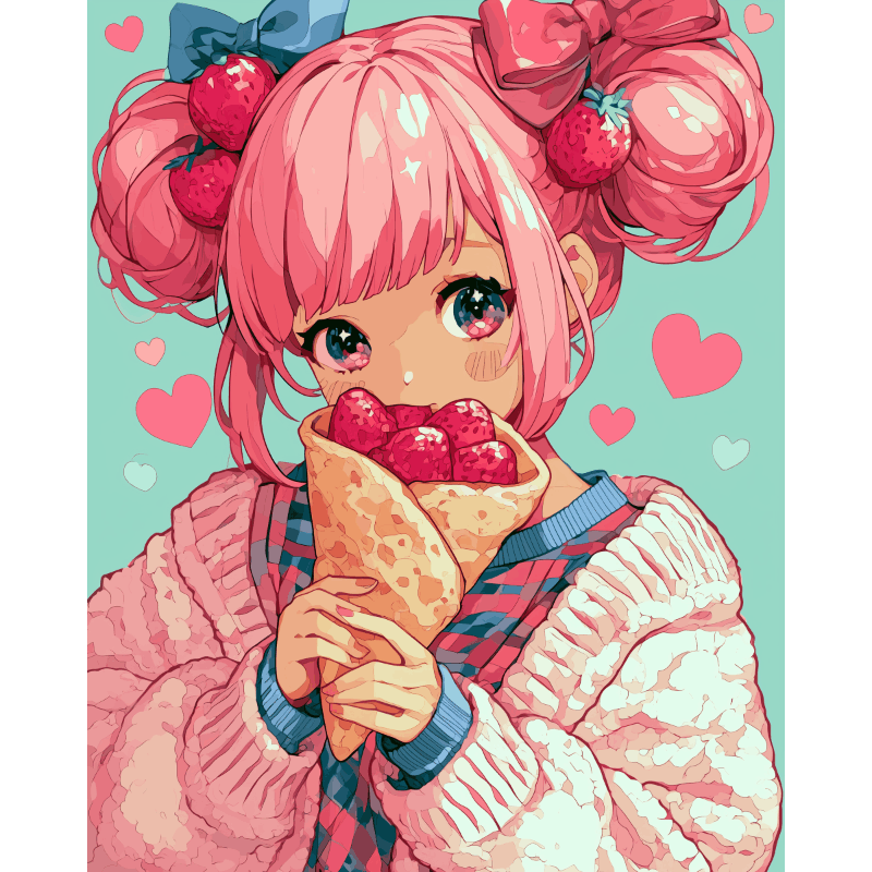 Strawberry Hearts | Paint by Numbers