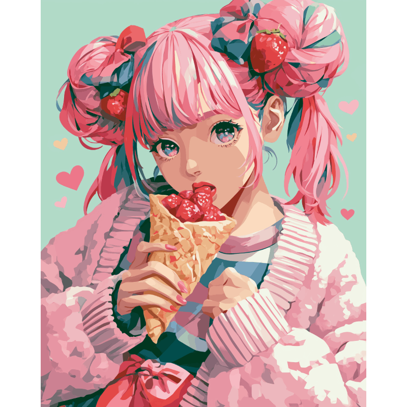 Strawberry Kisses | Paint by Numbers