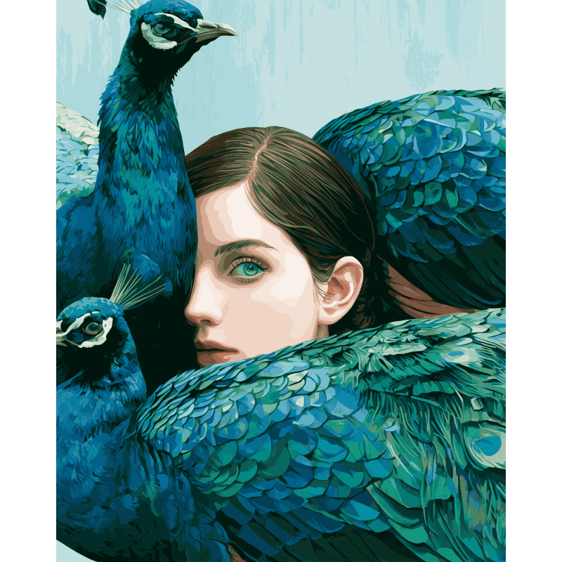 Peacock Lady | Paint by Numbers