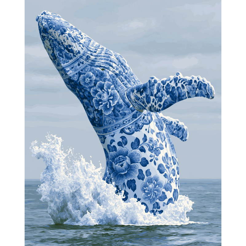 Delft Blue Whale | Paint by Numbers