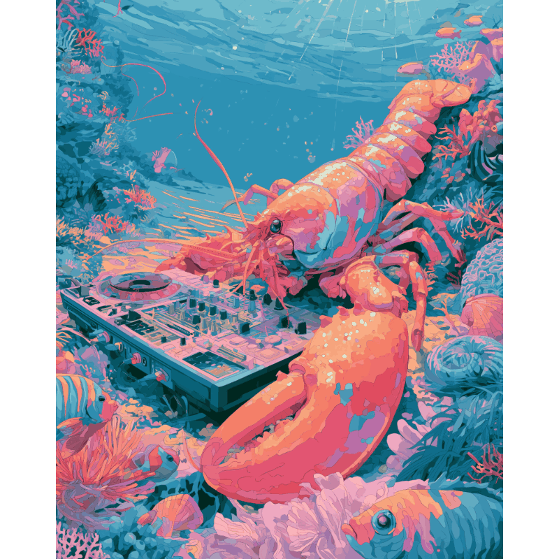DJ Lobster Coming Up | Paint by Numbers
