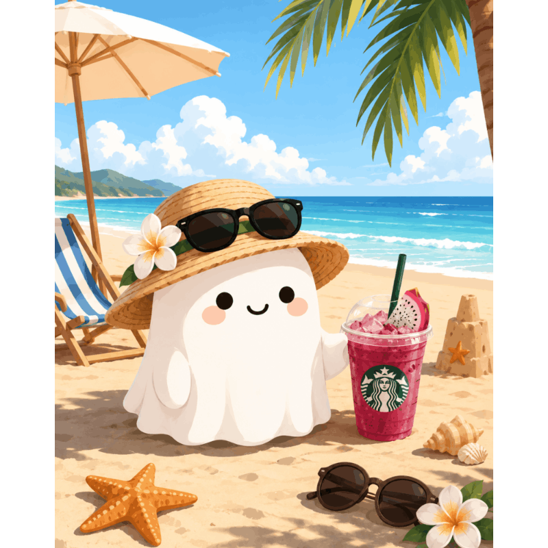 Dragonfruit Ghost | Paint by Numbers