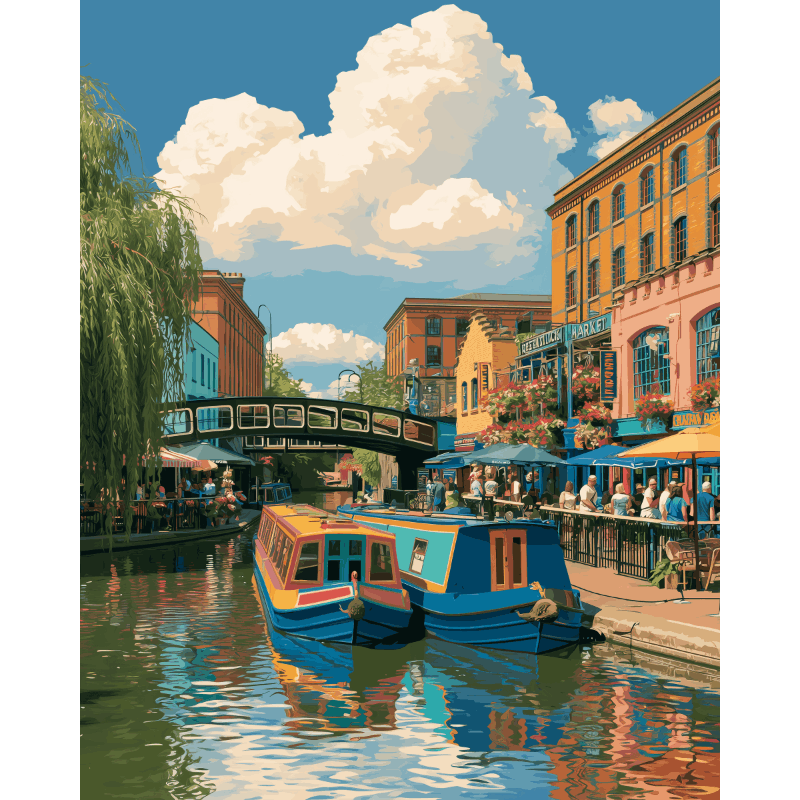 Camden Lock Canal | Paint by Numbers