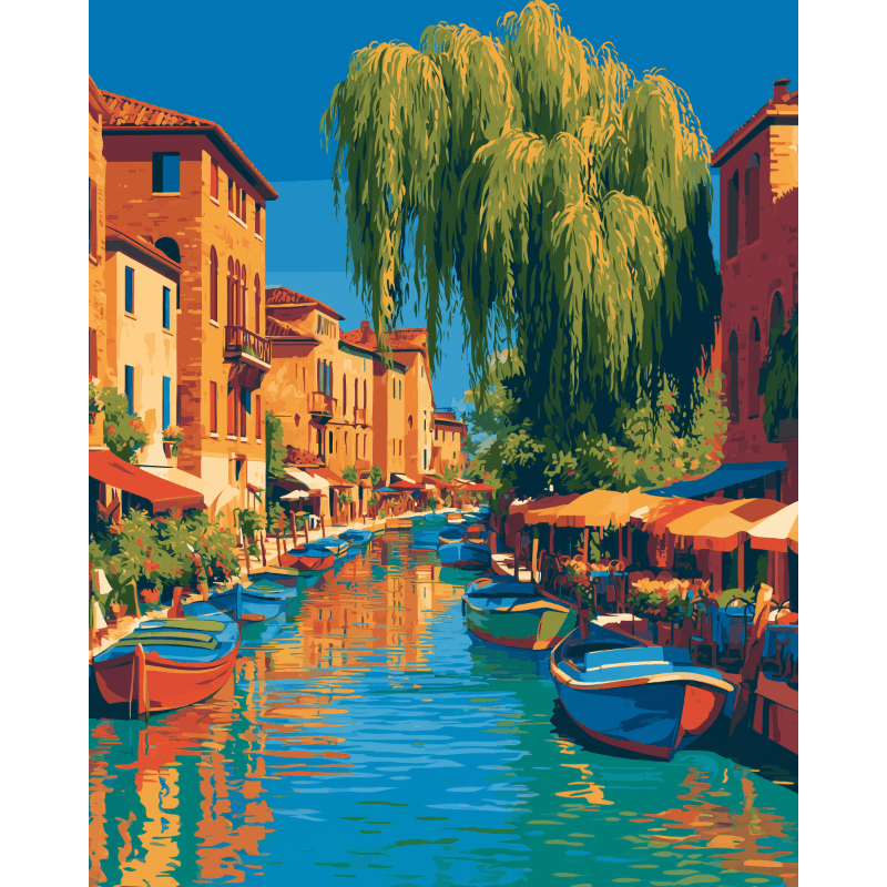 Colorful Canal | Paint by Numbers