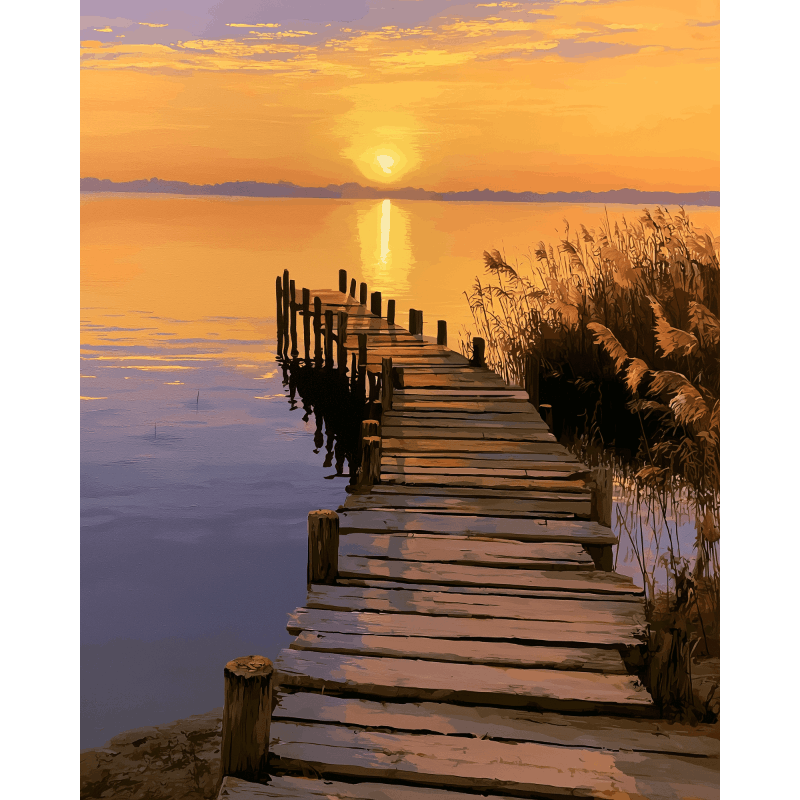 Lakeside Sunset | Paint by Numbers