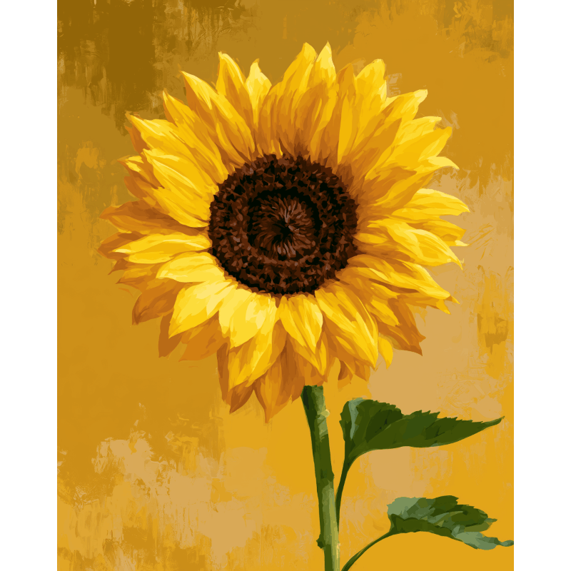Single Sunflower | Paint by Numbers