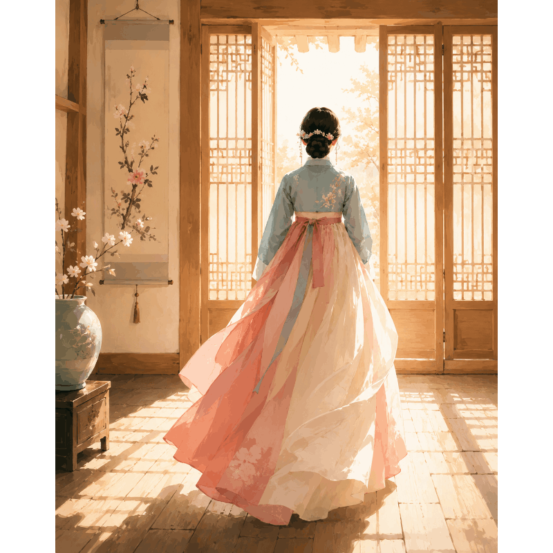 Morning Hanbok | Paint by Numbers