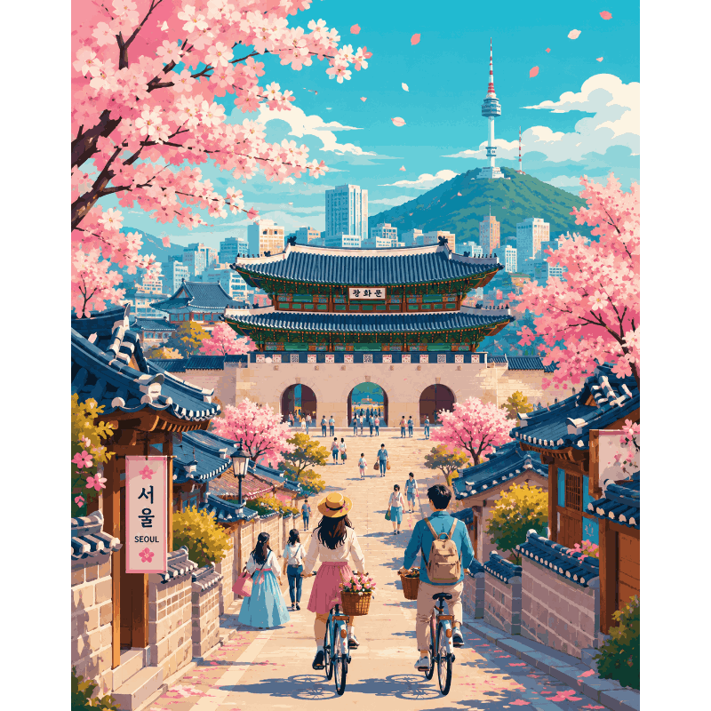 Seoul in Bloom | Paint by Numbers