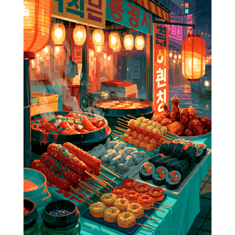 Korean Street Food | Paint by Numbers