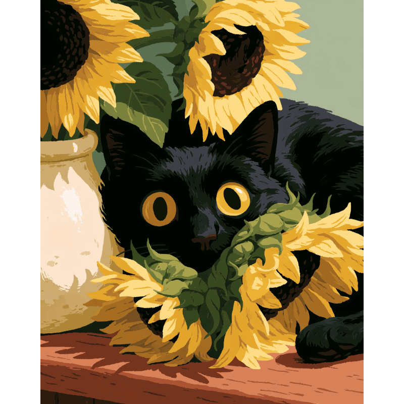 Golden-Eyed Mischief | Paint by Numbers