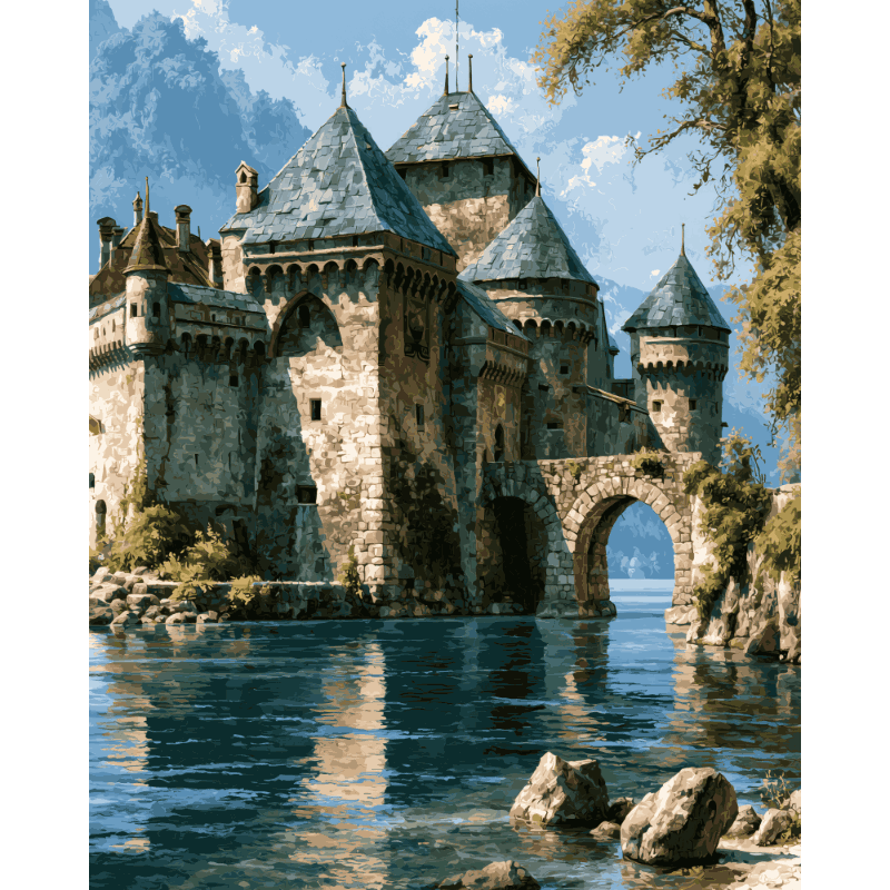 Lakeside Castle | Paint by Numbers