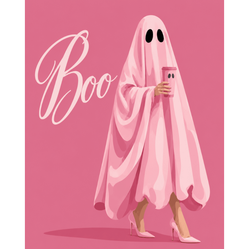 Pink Boo | Paint by Numbers