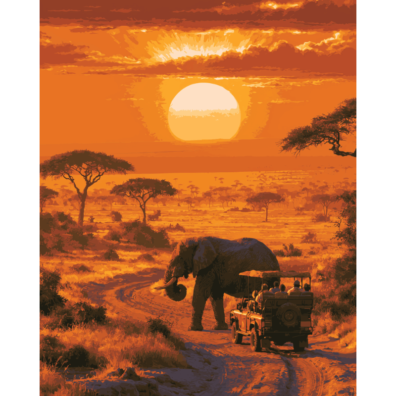 Safari Sunset | Paint by Numbers