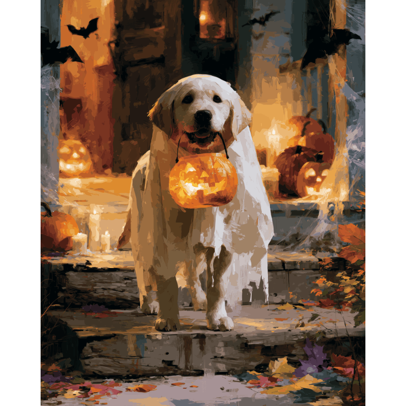 Trick-or-Treat Retriever | Paint by Numbers