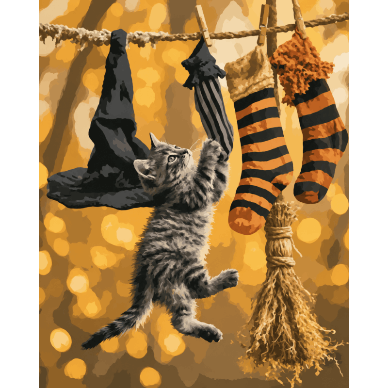 Witch's Laundry Mischief | Paint by Numbers