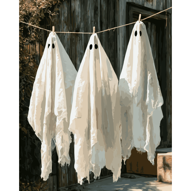 Ghostly Laundry | Paint by Numbers