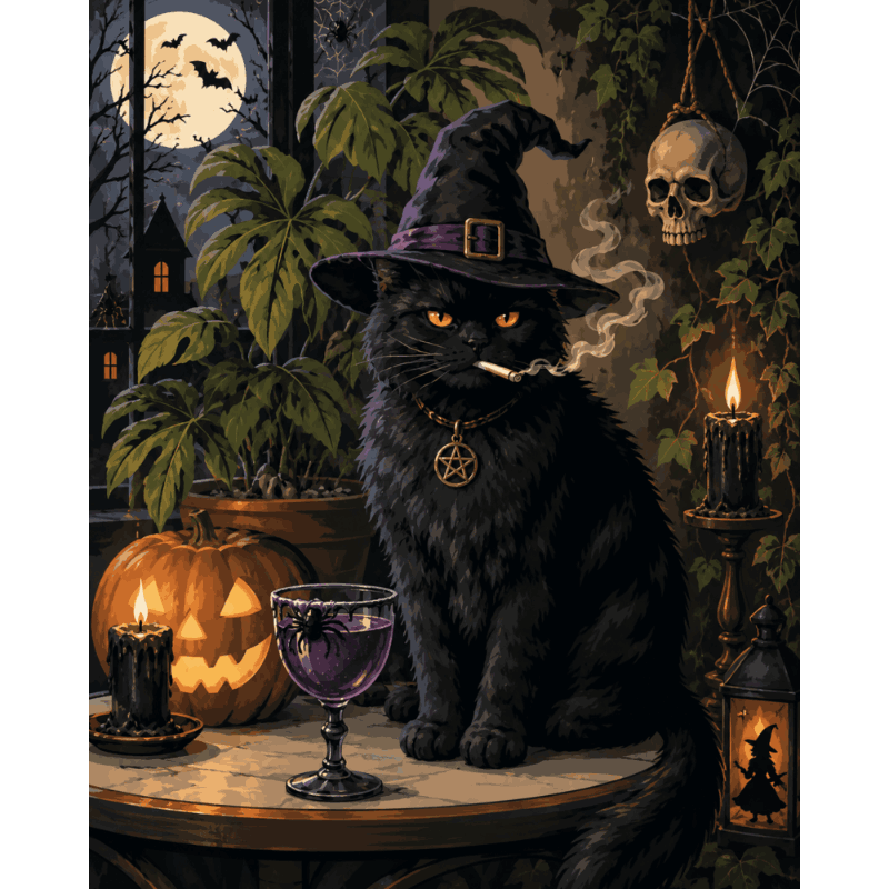 Halloween Grumpy Cat | Paint by Numbers