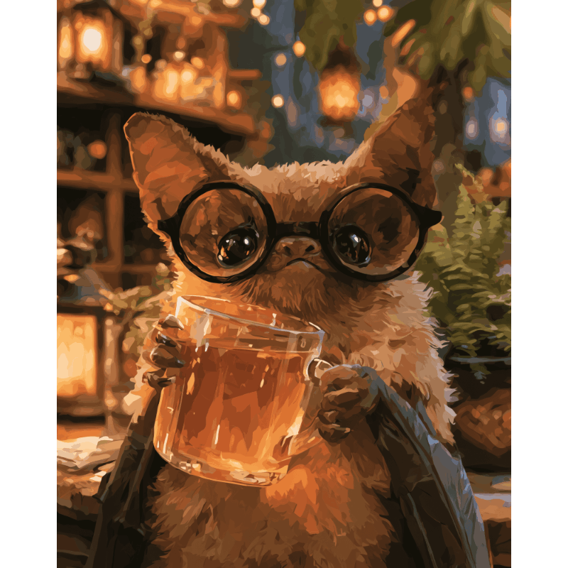 Nerdy Bat | Paint by Numbers