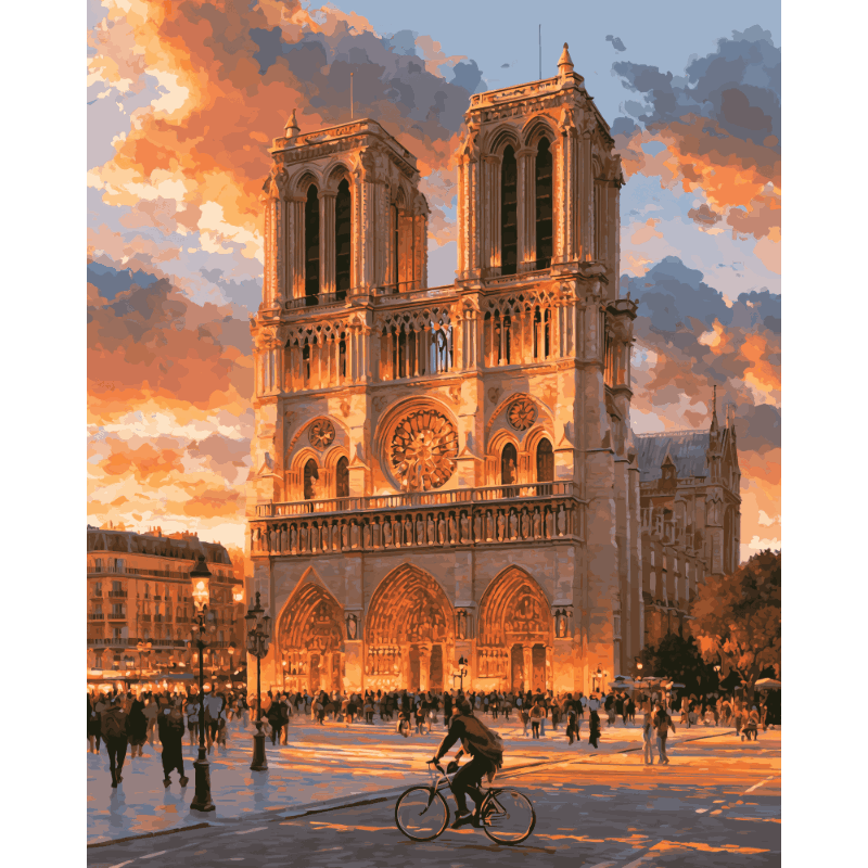 Notre-Dame Sunset | Paint by Numbers