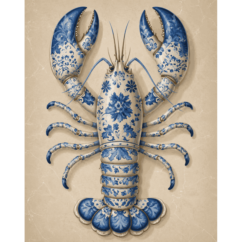 Delft Lobster | Paint by Numbers