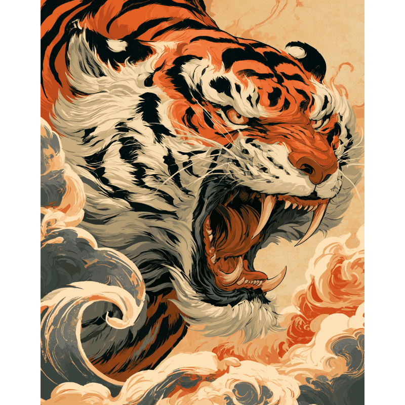 Powerful Tiger | Paint by Numbers