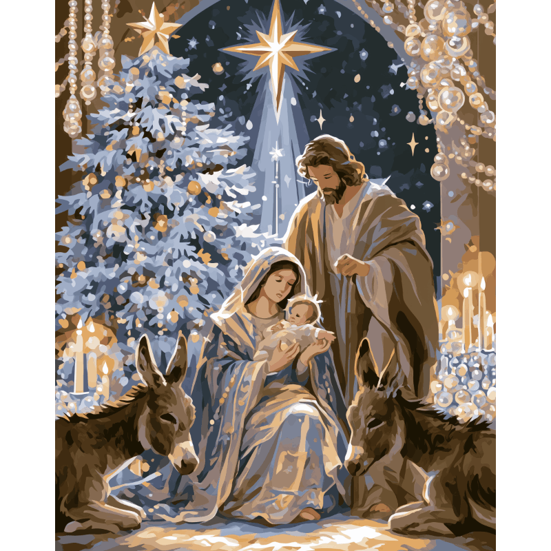 Nativity in Blue | Paint by Numbers